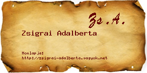 Zsigrai Adalberta névjegykártya